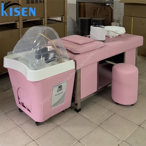 Fauteuil de lavage multifonctionnel Kisen Hair SPA avec hydrothérapie et circulation d'eau, lit de lavage en bois - Product Image 2