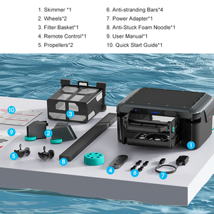 <span class=keywords><strong>Robot</strong></span> Pulitore Automatico per Piscina a Energia Solare con Doppia Ricarica, Skimmer Robotizzato Intelligente Galleggiante per la Pulizia della Superficie e Aspiratore per Piscina - Product Image 6
