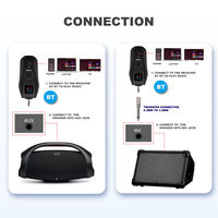 Microphone sans fil 1-vers-2 D900+N23, micro portable UHF avec récepteur, réglage des échos, des aigus et des basses, rechargeable pour haut-parleur karaoké