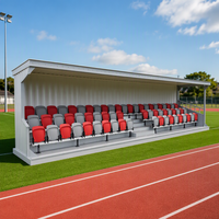 Conteneur tribune préfabriqué en acier moderne de 20 et 40 pieds avec sièges pliables et auvent pour stade sportif