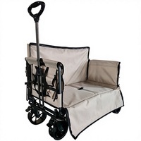 Chaise-lit pliable 3 en 1 pour le camping, chariot pliable portable avec roues pour le camping, la plage et les pique-niques en plein air