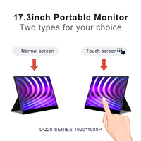 Écran portable de 17,3 pouces 60 Hz Full HD pour ordinateur portable de bureau et de jeu, écran tactile IPS, anti-lumière bleue, écran supplémentaire