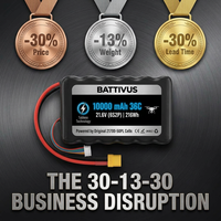 Pack de batteries industrielles pour drones 6S2P 10Ah 21.6V INR 21700 sans balais 100A pour VTOL, cartographie, inspection de lignes électriques, longue autonomie, personnalisable OEM