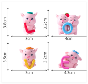 3D fai da te Micro fata accessori da giardino Mini maialino in resina con amore figurina animale <span class=keywords><strong>inglese</strong></span> per borsa cieca acquario giocattolo per bambini - Product Image 2