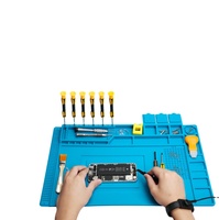 Leenol tapis d'outils de réparation de téléphone portable antistatique haute température tapis de réparation électronique en silicone