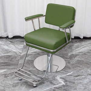 Sillón de Barbería Hidráulico, Silla de Estilismo Giratoria con Reposapiés y Base de Acero Inoxidable - Product Image 1
