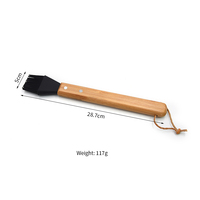 Ensemble de 6 outils pour barbecue : pince à aliments en acier inoxydable, couteau, fourchette, spatule ajourée, brosse à huile en silicone avec manche en bambou – Kit d'accessoires pour grillades