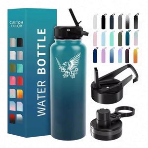 Bouteille d'eau personnalisée 500 ml 24 oz 40 oz, gourde isotherme à double paroi en acier inoxydable pour la randonnée - Product Image 1