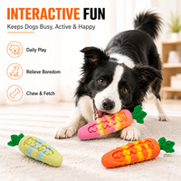 Jouet à mâcher couineur en silicone pour chien, distributeur de friandises en forme de carotte, pour le nettoyage dentaire et l'enrichissement interactif des chiots
