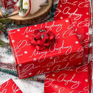 MAYPLUSS Christmas <b>Wrapping</b> <b>Paper</b> Roll 17in X 33ft Double Side Red <b>White</b> Snowflake Design Gift Craft Packaging - Product Image 3