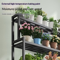 Nouveau support à fleurs pour balcon, étagère en fer multi-niveaux de type échelle, présentoir sur pied mobile pour pots de fleurs succulentes