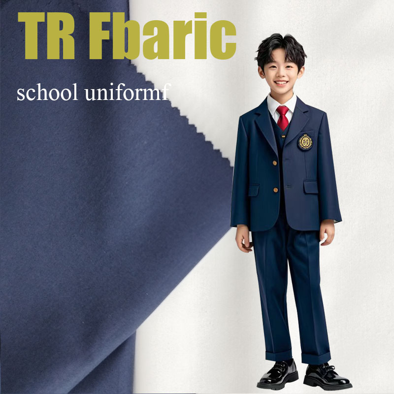 Organic Cotton Shirting Fabric with Orange Plaid Pattern TR Suiting for Boys' School Uniform Dresses & Garments