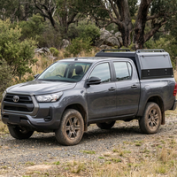 Couverture de toit rigide en alliage d'aluminium noir pour benne de camionnette T8 Hunter Double Cab Overland Camping