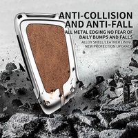 Coque de clé de voiture personnalisable avec logo de marque, en cuir et métal, avec porte-clés, accessoires de logo de voiture, sac