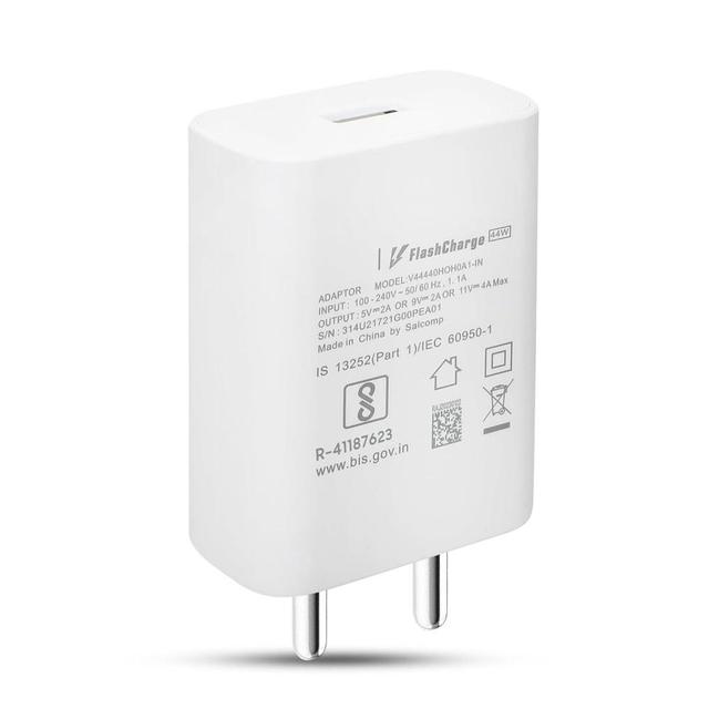 India Plug Super Vooc 44W 80W QC3.0 Eco-Friendly ABS Material Universal Charger for Laptop Oppo Vivo Realme OnePlus Smartphones