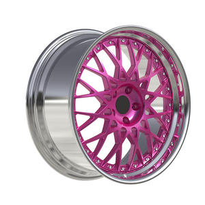 Rines Deportivos de 2 Piezas en Rosa Caramelo, Forjados, de 18, 20, 22 y 24 Pulgadas, con Borde Pulido y Diseño de Malla Profunda, para BMW y <span class=keywords><strong>Mercedes</strong></span>, Personalizados de Alto Rendimiento - Product Image 1