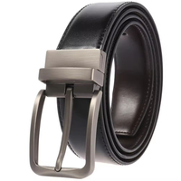 Ceinture réversible en cuir véritable pour homme, 360 °   Ceinture de costume à boucle rotative, ceinture de taille professionnelle vierge sans logo