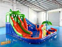 Structure gonflable avec toboggan et lit de saut pour enfants, aire de jeux commerciale en PVC
