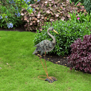 Buitenleven Warm Buiten Roestig Buitenpark Draadkraan Indonesië Drijfhout Grote Metalen Reiger Staande Tuin Kunst Tuinkraan - Product Image 3