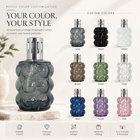 Lampe aromatique catalytique en verre à bulles 350 ml, diffuseur de parfum d'intérieur, mèche, capuchon métallique, couverture 80 m, emballage personnalisé avec logo