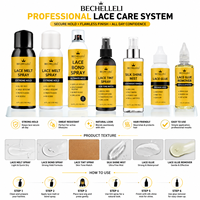 Spray Adhésif Invisible à Séchage Rapide pour Perruques en Dentelle, Kit Dissolvant Anti-Transpiration pour Perruques Frontales en Dentelle