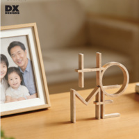 Décoration en bois 3D avec inscription « HOME », panneau de table moderne et minimaliste pour salon et entrée