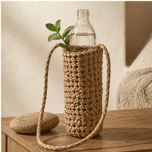 Correa Portabotellas de Bambú Tejido, Personalizada, con Asa para el Hombro, Aspecto Natural, para Uso Diario y Regalos - Product Image 2