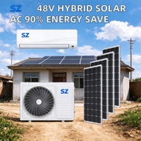 TUNTO Smart WiFi Solar Air Conditioner Hybrid AC/DC Inverter Split System 24000 BTU Hanya Pendingin untuk Hotel & Penggunaan Luar Ruangan