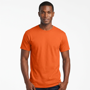 Men's <b>Orange</b> Short Sleeve <b>T</b>-<b>Shirt</b> 100% Cotton Jersey Plain Dyed Oversized Fit Casual O-Neck Geometric Pattern Breathable - Product Image 3