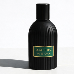 Envase Cosmético de Lujo para Fragancias, Botella de Perfume Negra de Vidrio Vacía, Cilindro Mate de 100 ml con Tapa Magnética - Product Image 1
