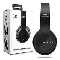 Casque sans fil P47 pour cadeau, casque supra-auriculaire pour jeux, téléphone portable, son stéréo, basses profondes, mains libres, pliable, musique, jeux