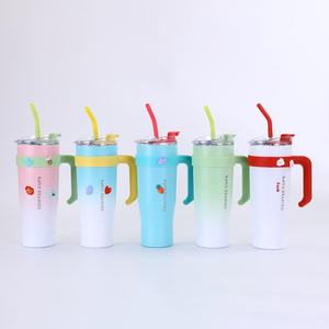 กระติกน้ำร้อนสแตนเลส 304 ขนาดใหญ่ 40 ออนซ์ พกพาสะดวก พร้อมหูจับแบบคลาสสิค ฝาปิดแบบสุญญากาศ หลอดดูด เก็บความร้อนได้นาน 6-12 ชั่วโมง ขายดี - Product Image 1