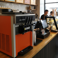 3-smaken nieuwe, productieve soft-serve ijsmachine voor op het aanrecht met opties voor yoghurt, fruit & melk