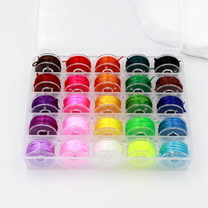 Ensemble de cordons élastiques pour bracelets, 25 couleurs mélangées, en boîte, fil plat résistant, fil à perles, fil à cristaux, matériel DIY, vente en gros. - Product Image 1