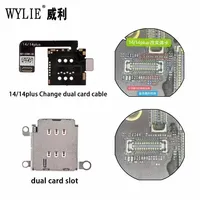 Cable flexible Wylie eSim modificado para doble tarjeta SIM para IP 14/14 Plus, herramientas de reparación para cambiar la bandeja de ranura de doble tarjeta SIM.