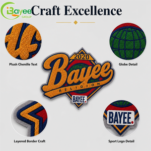Patch brodé personnalisé éco-responsable thermocollant pour chapeau, patchs de l'équipe World Series, prix d'usine, vente en gros - Product Image 1