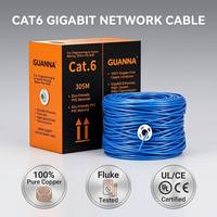 Câble Ethernet Cat6a Cat6 UTP FTP haute performance 305m 1000ft, câble LAN de qualité CCA pour l'installation de caméras CCTV