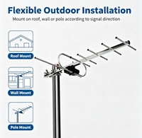 Outdoor High-Gain Yagi HDTV-Antenne UHF VHF Gerichtete Digitale Terrestrische TV-Antenne DVB-T2 Reichweite Wetterfester Mast Kunststoff