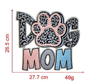 Nuevo Parche Termoadhesivo Grande de Chenilla Bordado con Lentejuelas, con diseño 'Mamá de Perros' y 'Mamá de Gatos', para Decoración de Camisetas, Sudaderas con Capucha y Gorras - Product Image 3