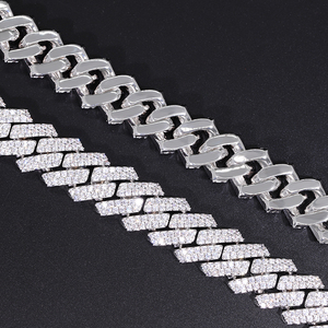 Offre exceptionnelle : Chaîne cubaine hip-hop à 2 rangs, diamants moissanite VVS, testée au testeur de diamants, plaqué or, argent sterling 925, certificat GRA - Product Image 6