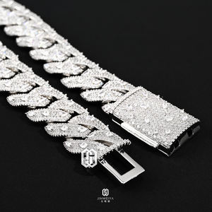 22 מ "מ gra הסמכה אופנה סטרלינג כסף 925 d צבע vvvs moissanite יהלום היפ הופ מואסניט שרשרת שרשרת קישור הקובייה - Product Image 2