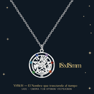 Collana di Tetragrammaton Chakra pietre portafortuna amuleto protettivo in acciaio inox Link argento moda minimalista ciondoli - Product Image 4