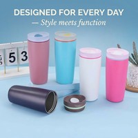 Gobelet à café réutilisable en acier inoxydable avec couvercle, tasse de voyage isotherme de 12 oz, anti-fuite, gobelet isotherme personnalisé avec logo