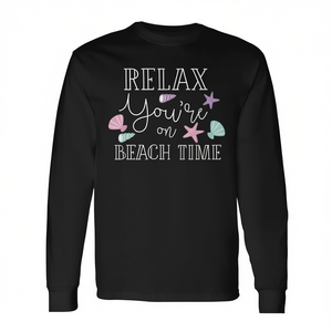 Relájese y disfrute de la playa con esta divertida camiseta de manga larga motivante para escapadas. - Product Image 3