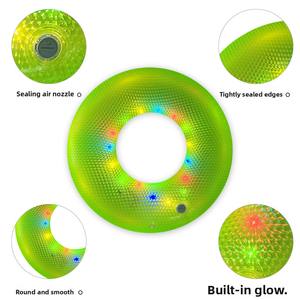 Silla de piscina flotante de PVC con iluminación LED, anillo luminoso <span class=keywords><strong>inflable</strong></span>, pelota de playa y sillón para niños - Product Image 4