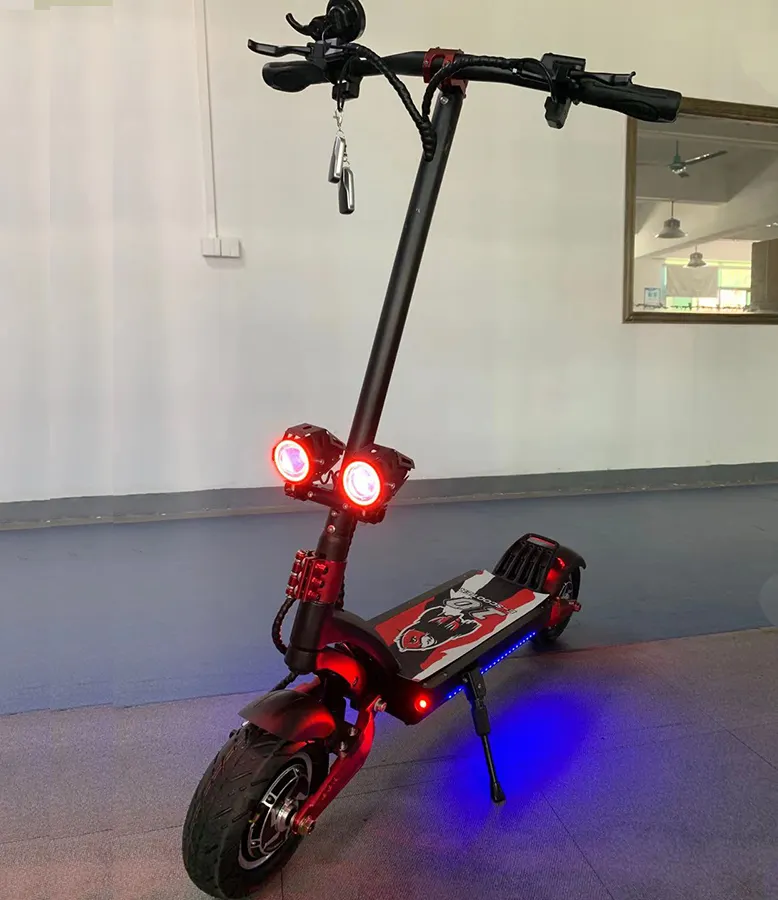 Scooter Eléctrico para adultos, patinete con asiento, doble suspensión hidráulica, neumático ancho rápido, 3200W, todoterreno, F & R