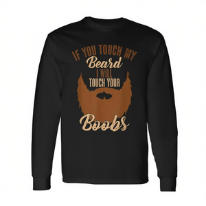 T-shirt à manches longues pour hommes, col rond, impression numérique, activités promotionnelles, motif barbe amusante pour adultes - Product Image 2