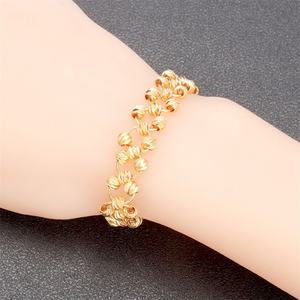 Pulseras de Cadena de Eslabones de Latón Chapado en Oro de 24K Estilo Dubái en Oferta, Cadenas Doradas Modernas para Mujer - Product Image 6