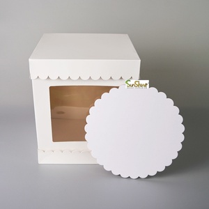 Design Square 8 10 12 14 16 20 Inch Tall Tiered Cake Paper <b>Boxes</b> Custom High Cake Box for <b>Wedding</b> Dessert Packaging - Product Image 2