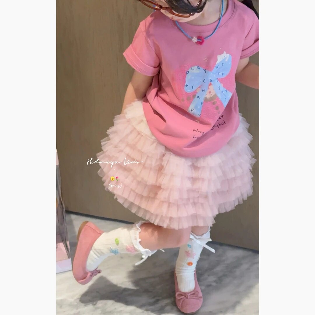 Pink gradient tulle skirt